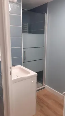 Salle de bains dans l'établissement Au Bord de l'Océan