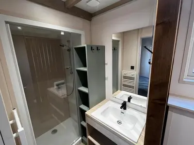 Salle de bains dans l'établissement Spacieux Chalet 3 Chambres avec Terrasse - API-1-52-660