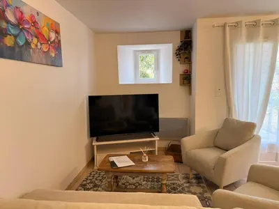Télévision ou salle de divertissement dans l'établissement Domaine du Thie