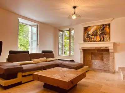 Coin salon dans l'établissement Le Gîte de Magali