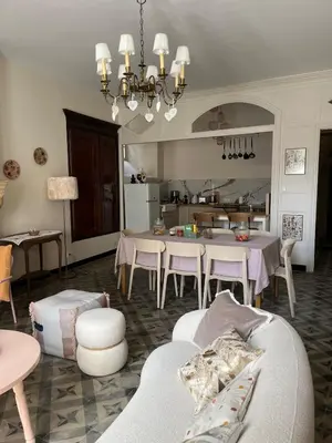 Coin salon dans l'établissement Villa Krystina Gîte de Charme