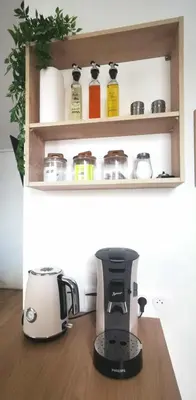 Cuisine ou kitchenette dans l'établissement Studio 203, Esprit Zen sur le Port de plaisance