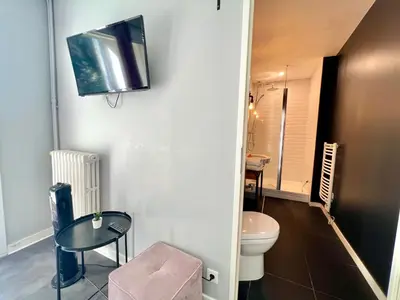Salle de bains dans l'établissement Le Printanier, T3 avec suite parental avec balcon