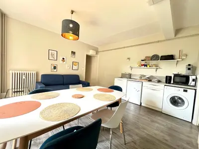 Cuisine ou kitchenette dans l'établissement Le Printanier, T3 avec suite parental avec balcon