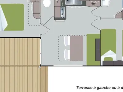 Plan de l'établissement Mobil home pour 6 personnes avec terrasse - API-1-52-390
