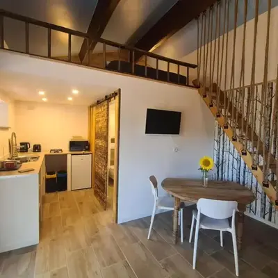 Studio mezzanine chez des mushers