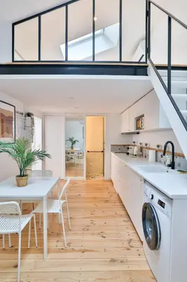 Cuisine ou kitchenette dans l'établissement L'Arche #Climatisation #4pers