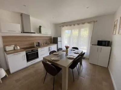 Cuisine ou kitchenette dans l'établissement Aim Scope