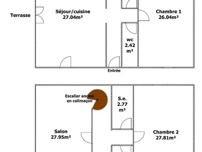 Plan de l'établissement Gîte en cité médiévale de Vouvant avec parking privatif, 4 chambres - FR-1-426-590