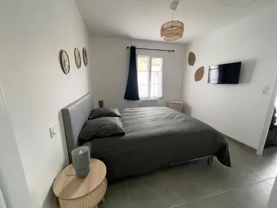 Un ou plusieurs lits dans un hébergement de l'établissement Chez Céline et Frédéric maison 3 T2 45m2