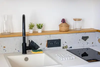 Cuisine ou kitchenette dans l'établissement Studio Nomade #Stationnement facile #1personne