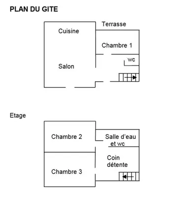 Plan de l'établissement Le gite de la butte