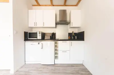 Cuisine ou kitchenette dans l'établissement Le gite du buis
