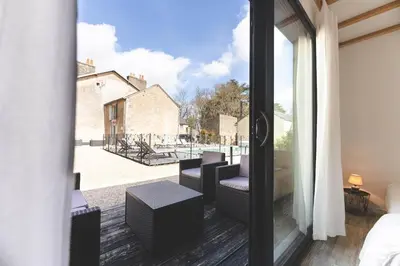 Balcon ou terrasse dans l'établissement Le gite du buis