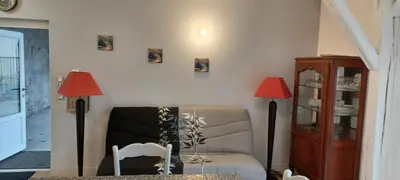 Coin salon dans l'établissement Gite de la butte bis