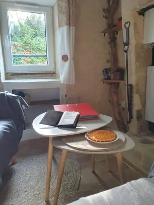 Coin salon dans l'établissement Studio cosy & ses troglos 
