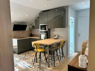 Cuisine ou kitchenette dans l'établissement Appartement centre de Poitiers