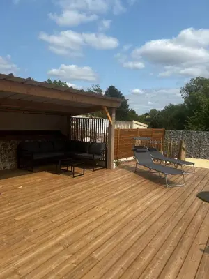 Balcon ou terrasse dans l'établissement Gîte L'Udik option 2 escape game