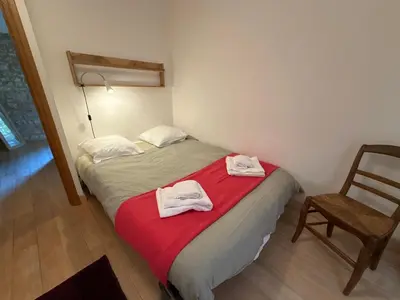 Un ou plusieurs lits dans un hébergement de l'établissement La Villa des Licoches, gite Proche Thouars 8 personnes