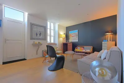 Coin salon dans l'établissement Maison de caractère proche centre ville