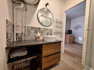Salle de bains dans l'établissement Charmant T2 Aux 2 Marronniers