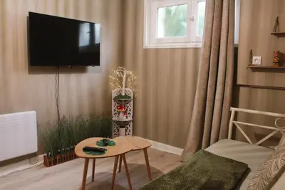 Télévision ou salle de divertissement dans l'établissement Appartement Jungle Cosy - Bureau & Fibre - 10min du Futuroscope