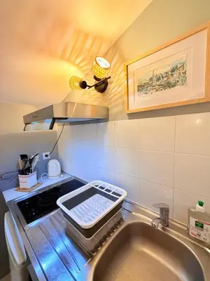 Cuisine ou kitchenette dans l'établissement Le Palais