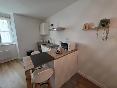 Cuisine ou kitchenette dans l'établissement Le Timon - large studio avec Wi-Fi