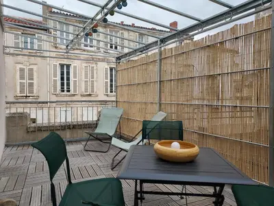 Balcon ou terrasse dans l'établissement La Terrasse du Marché