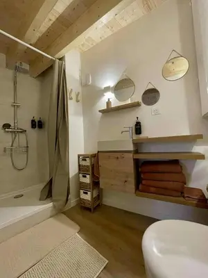 Salle de bains dans l'établissement Le Nid Charentais