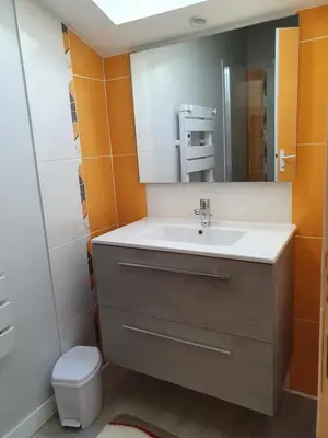 Salle de bains dans l'établissement Gite du Petit Marchais