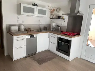 Cuisine ou kitchenette dans l'établissement À la clef des champs