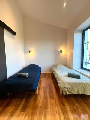 Un ou plusieurs lits dans un hébergement de l'établissement l'Appartement de Tintin