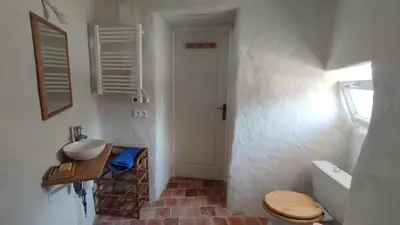 Salle de bains dans l'établissement La Ferme du Papillon