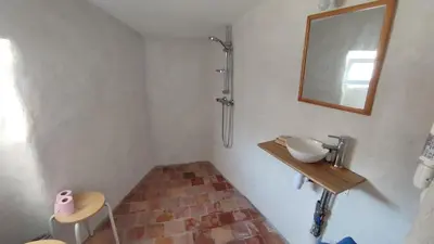 Salle de bains dans l'établissement La Ferme du Papillon