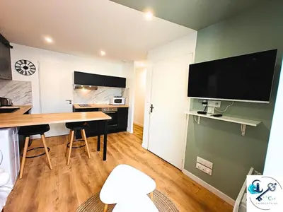 Cuisine ou kitchenette dans l'établissement Le Refuge Angérien