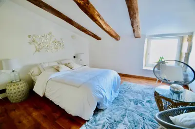 Un ou plusieurs lits dans un hébergement de l'établissement Grande maison de charme - Proche de La Rochelle