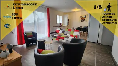 Coin salon dans l'établissement Parenthèse proche du Futuroscope