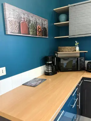 Cuisine ou kitchenette dans l'établissement Aux Portes de La Roussille