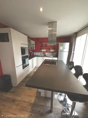 Cuisine ou kitchenette dans l'établissement Maison de famille 4-6 personnes à 5 min du Futuroscope