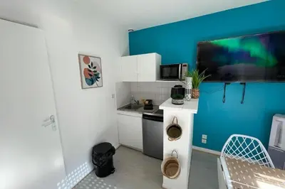 Cuisine ou kitchenette dans l'établissement Le Sano - centre ville - wifi