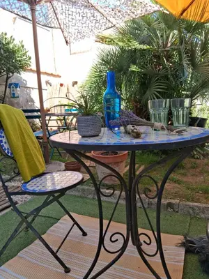 Jardin de l'établissement Petite Maison Fourasine à 5mn des plages et du centre ville