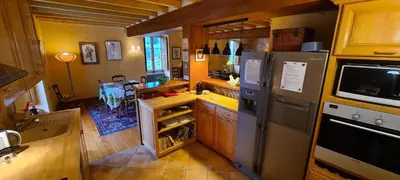 Cuisine ou kitchenette dans l'établissement Le Moulin de Mansle