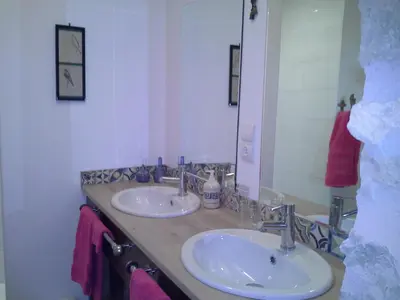 Salle de bains dans l'établissement Le Logis De Ruelle