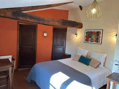 Un ou plusieurs lits dans un hébergement de l'établissement Chambres d'hôtes du puy d'anché