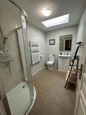 Salle de bains dans l'établissement Petit Moulin De Veillard