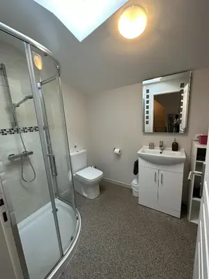 Salle de bains dans l'établissement Petit Moulin De Veillard