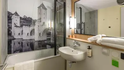 Salle de bains dans l'établissement Campanile NATURE - Niort Est La Crèche