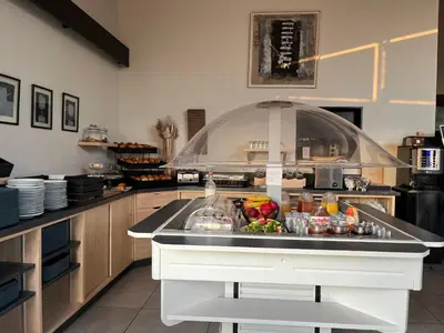 Cuisine ou kitchenette dans l'établissement Cit'Hotel Les Eleis