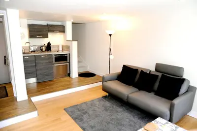 Cuisine ou kitchenette dans l'établissement Appartement contemporain à Cognac, 50 m² - Parking.